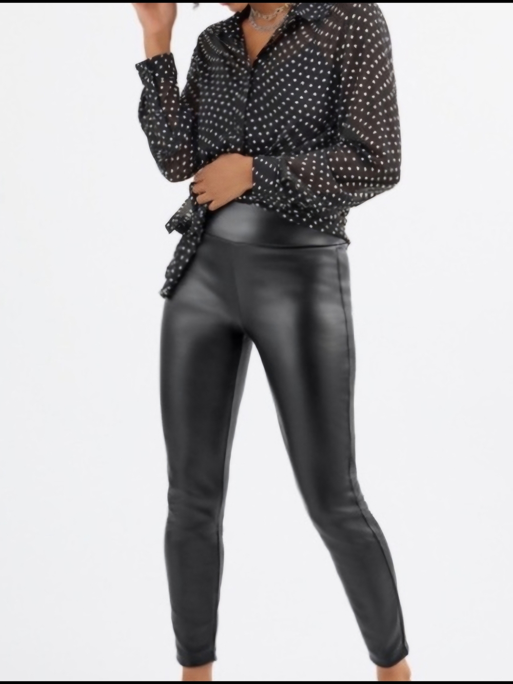 Cabi Faux Leather Legging Pants Black Size XL
